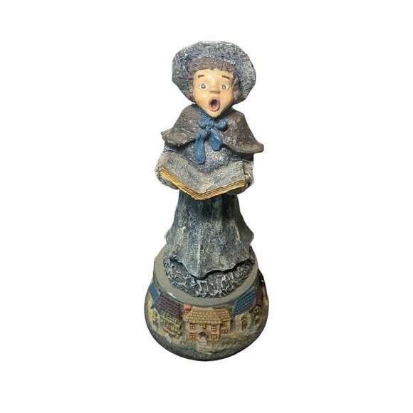 Musical Woman Caroler Collectible Windsor Music Box 9” Silent Night - Picture 1 of 5